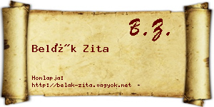 Belák Zita névjegykártya